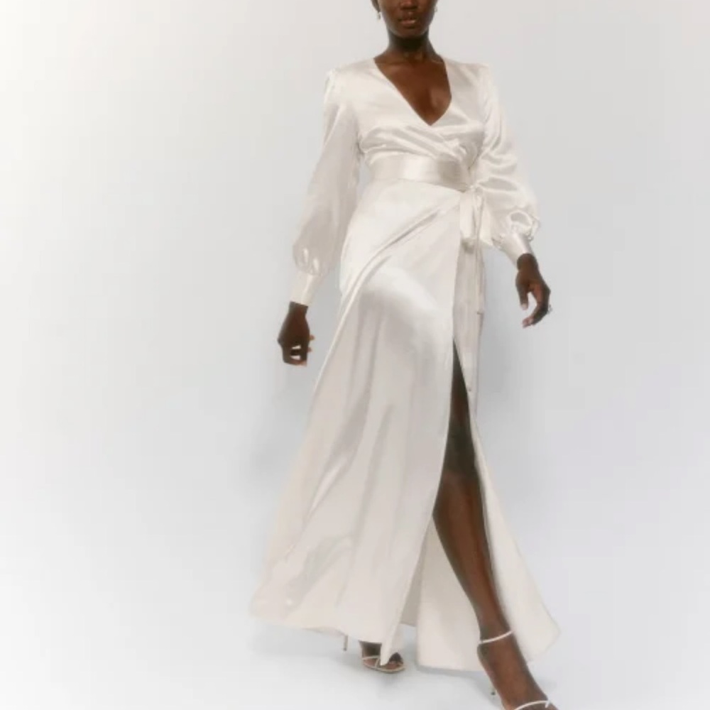 Rya silk dress reformation wedding gown NWT